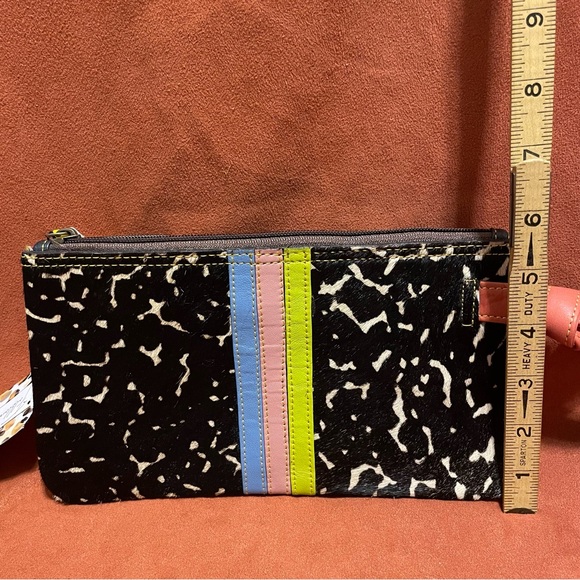 Folklore Couture Handmade Multicolor Leather And Hide Wallet Wristlet Clutch NWT - Picture 9 of 10